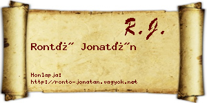 Rontó Jonatán névjegykártya